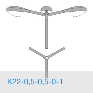 К22-0,5-0,5-0-1 консольный трехрожковый кронштейн