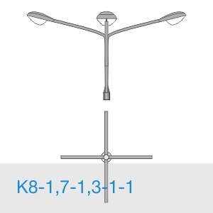К8-1,7-1,3-1-1 консольный четырехрожковый кронштейн